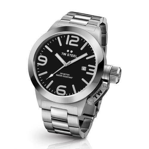 Image of Canteen 45 mm sort Quartz Herre ur fra TW Steel